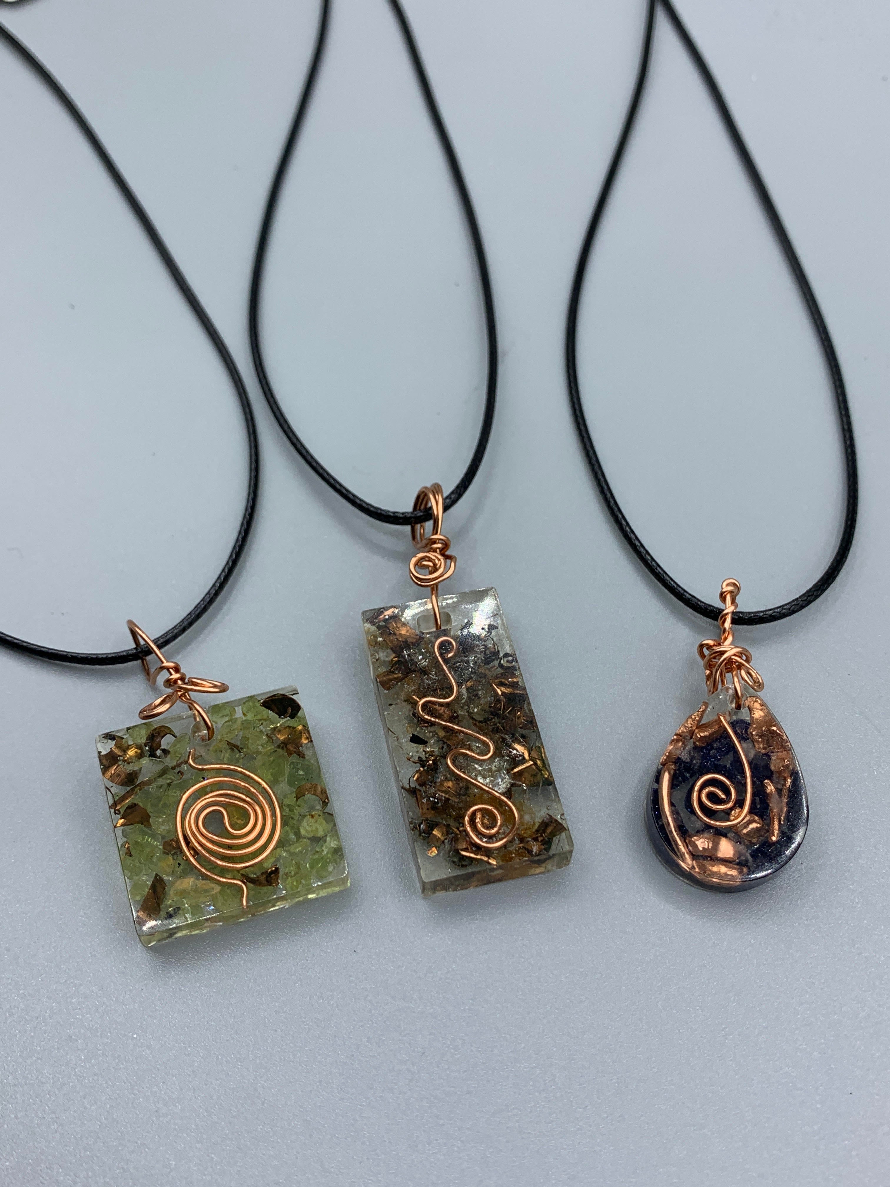 Assorted Gemstone Resin Necklace