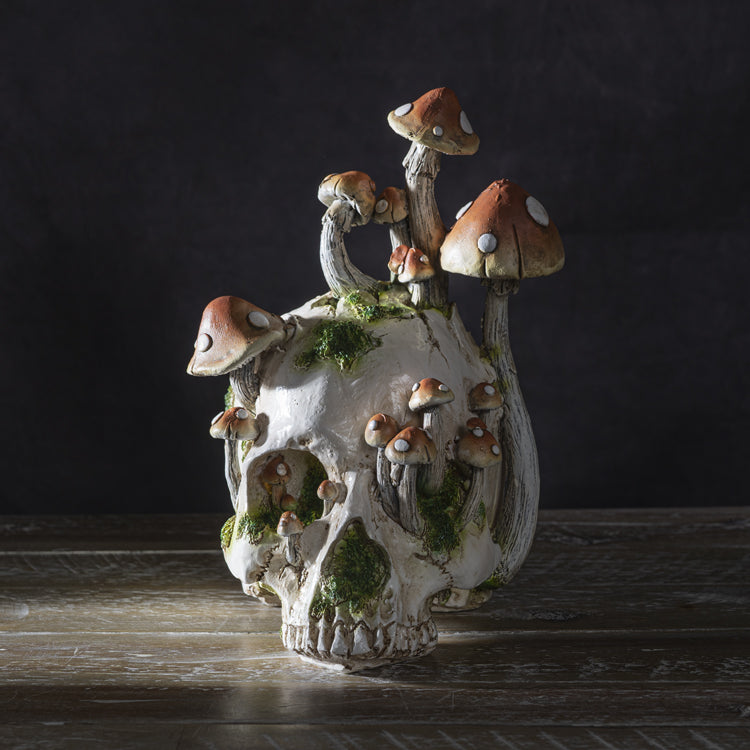 Mushroom Skull Statue