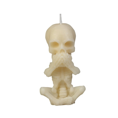 Speak No Evil Skeleton Candle