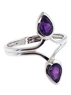 Sterling Two-Point Amethyst Ring 6