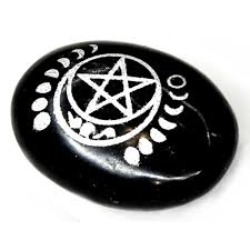 Tourmaline Palm Stone - Pentagram Moon Phase